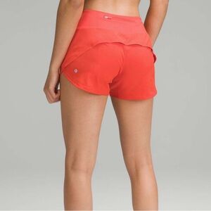 Lululemon speed-up shorts 2.5in in red orange